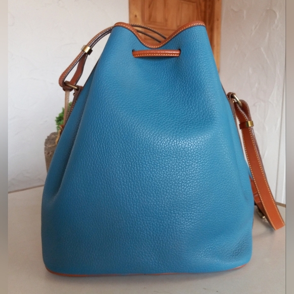 Dooney & Bourke X-Large Vintage Drawstring Bag, AWL, Mediterranean Blue - Picture 3 of 10